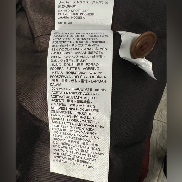 Levi’s Men’s Wool Blend Oversized Slouch Overcoat Jacket Size X-Large NWT - Picture 14 of 16